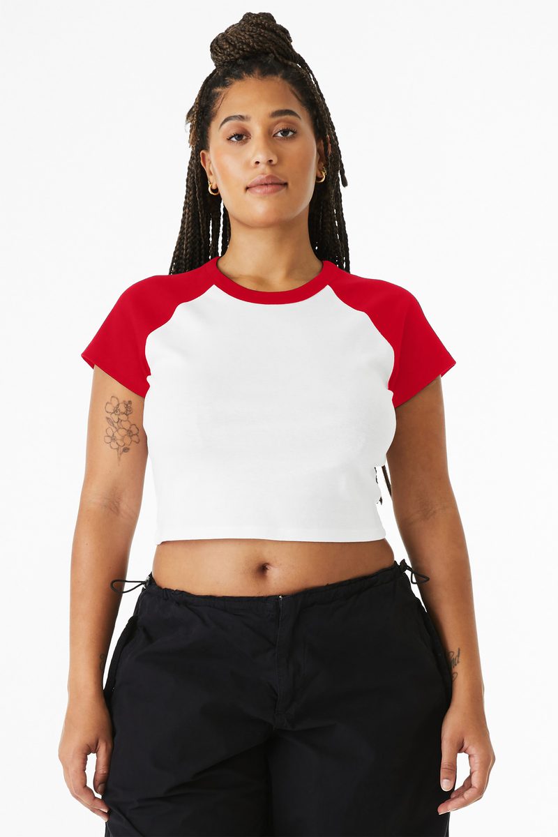 Bella + Canvas BC1201 - BELLA+CANVAS Women's Micro Rib Raglan Baby Tee BELLA + CANVAS