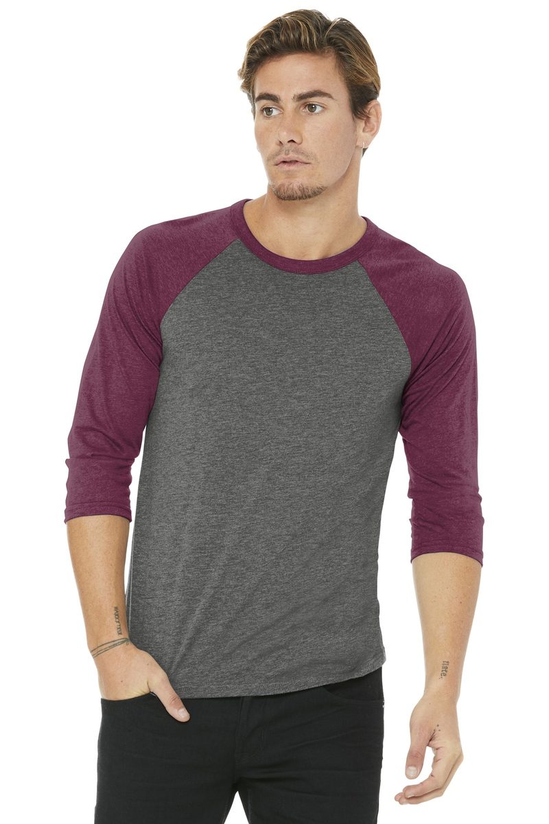 Bella + Canvas BC3200 - BELLA+CANVAS Unisex 3/4-Sleeve Baseball Tee BELLA + CANVAS