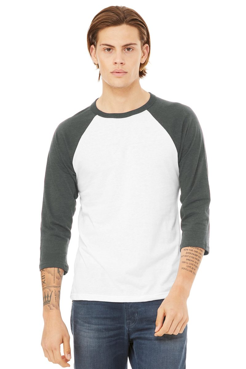 Bella + Canvas BC3200 - BELLA+CANVAS Unisex 3/4-Sleeve Baseball Tee BELLA + CANVAS