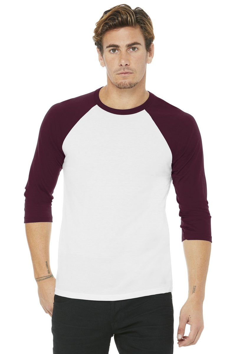 Bella + Canvas BC3200 - BELLA+CANVAS Unisex 3/4-Sleeve Baseball Tee BELLA + CANVAS