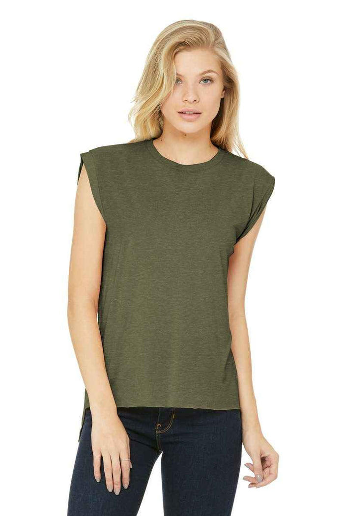 Bella + Canvas BC8804 - BELLA+CANVAS Women's Flowy Muscle Tee with Rolled Cuffs