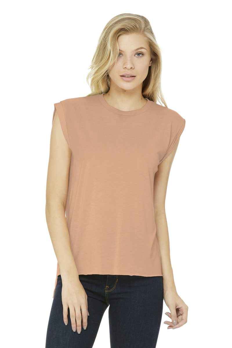 Bella + Canvas BC8804 - BELLA+CANVAS Women's Flowy Muscle Tee with Rolled Cuffs