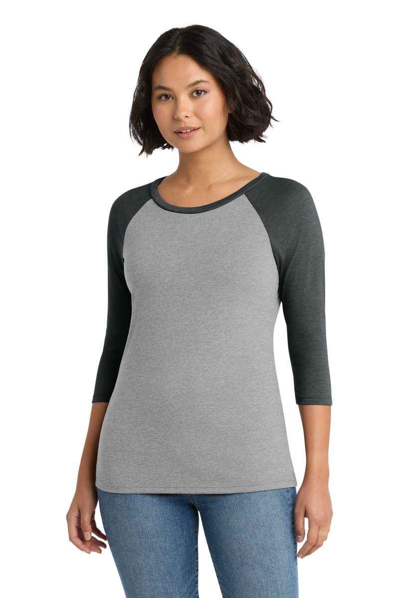 District DM136L - Women's Perfect Tri 3/4-Sleeve Raglan