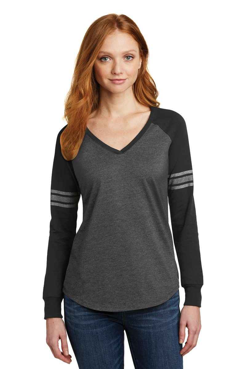 District DM477 - Women's Game Long Sleeve V-Neck Tee