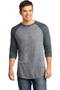 District DT162 - Young Mens Microburn 3/4-Sleeve Raglan Tee