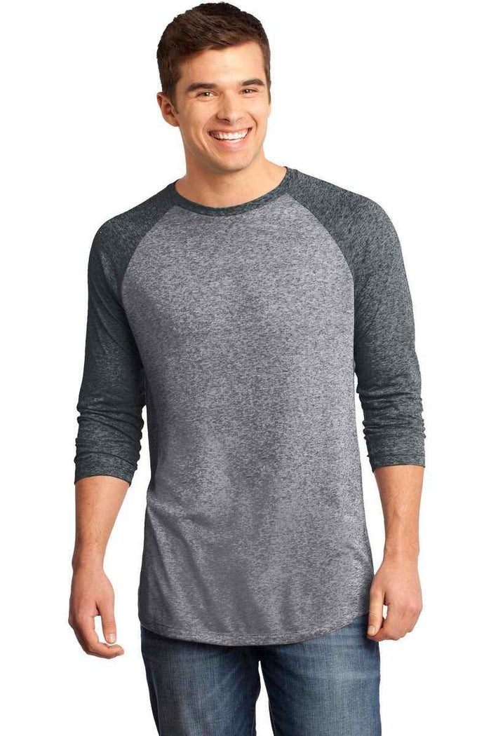 District DT162 - Young Mens Microburn 3/4-Sleeve Raglan Tee