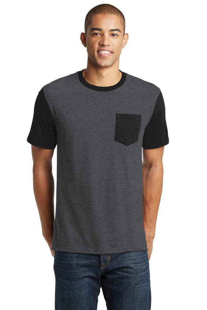 District DT6000SP - Young Mens Very Important Tee with Contrast Sleeves and Pocket