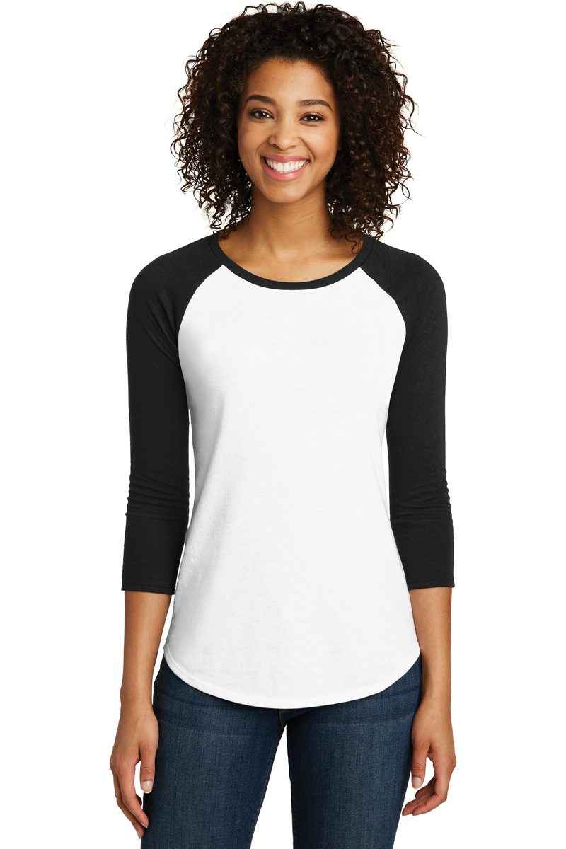 District DT6211 - Women's Fitted Very Important Tee 3/4-Sleeve Raglan