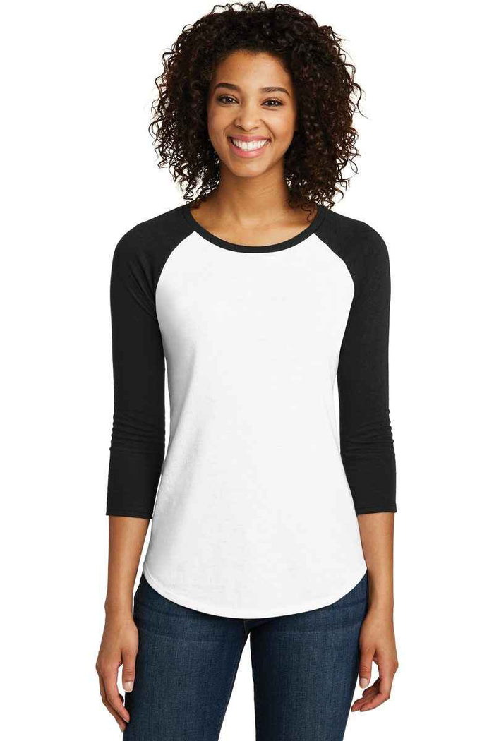 District DT6211 - Women's Fitted Very Important Tee 3/4-Sleeve Raglan