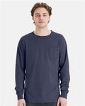 ComfortWash by Hanes GDH250 - Unisex Garment-Dyed Long Sleeve T-Shirt With a Pocket