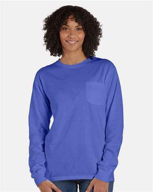 ComfortWash by Hanes GDH250 - Unisex Garment-Dyed Long Sleeve T-Shirt With a Pocket