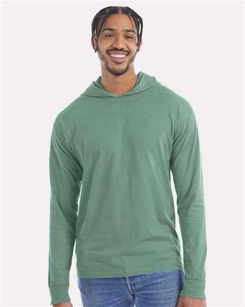 ComfortWash by Hanes GDH280 - Unisex Garment-Dyed Jersey Hooded Long Sleeve T-Shirt