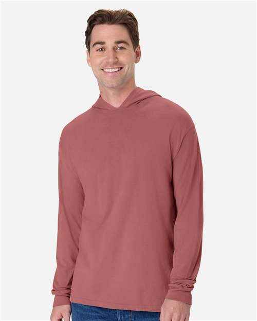 ComfortWash by Hanes GDH280 - Unisex Garment-Dyed Jersey Hooded Long Sleeve T-Shirt