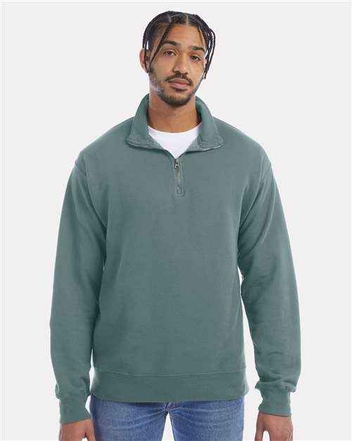 ComfortWash by Hanes GDH425 - Unisex Garment-Dyed Quarter-Zip Sweatshirt