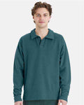 ComfortWash by Hanes GDH490 - Unisex Garment-Dyed Polo Collar Sweatshirt
