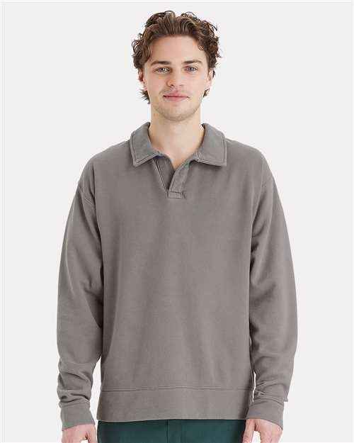 ComfortWash by Hanes GDH490 - Unisex Garment-Dyed Polo Collar Sweatshirt