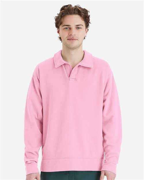 ComfortWash by Hanes GDH490 - Unisex Garment-Dyed Polo Collar Sweatshirt