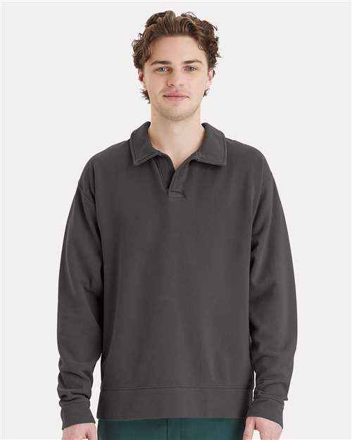 ComfortWash by Hanes GDH490 - Unisex Garment-Dyed Polo Collar Sweatshirt