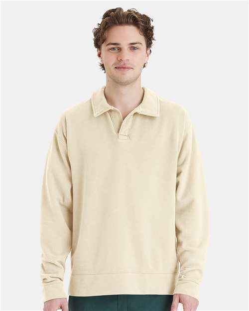 ComfortWash by Hanes GDH490 - Unisex Garment-Dyed Polo Collar Sweatshirt