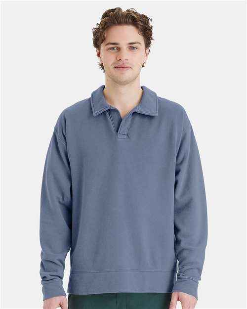 ComfortWash by Hanes GDH490 - Unisex Garment-Dyed Polo Collar Sweatshirt