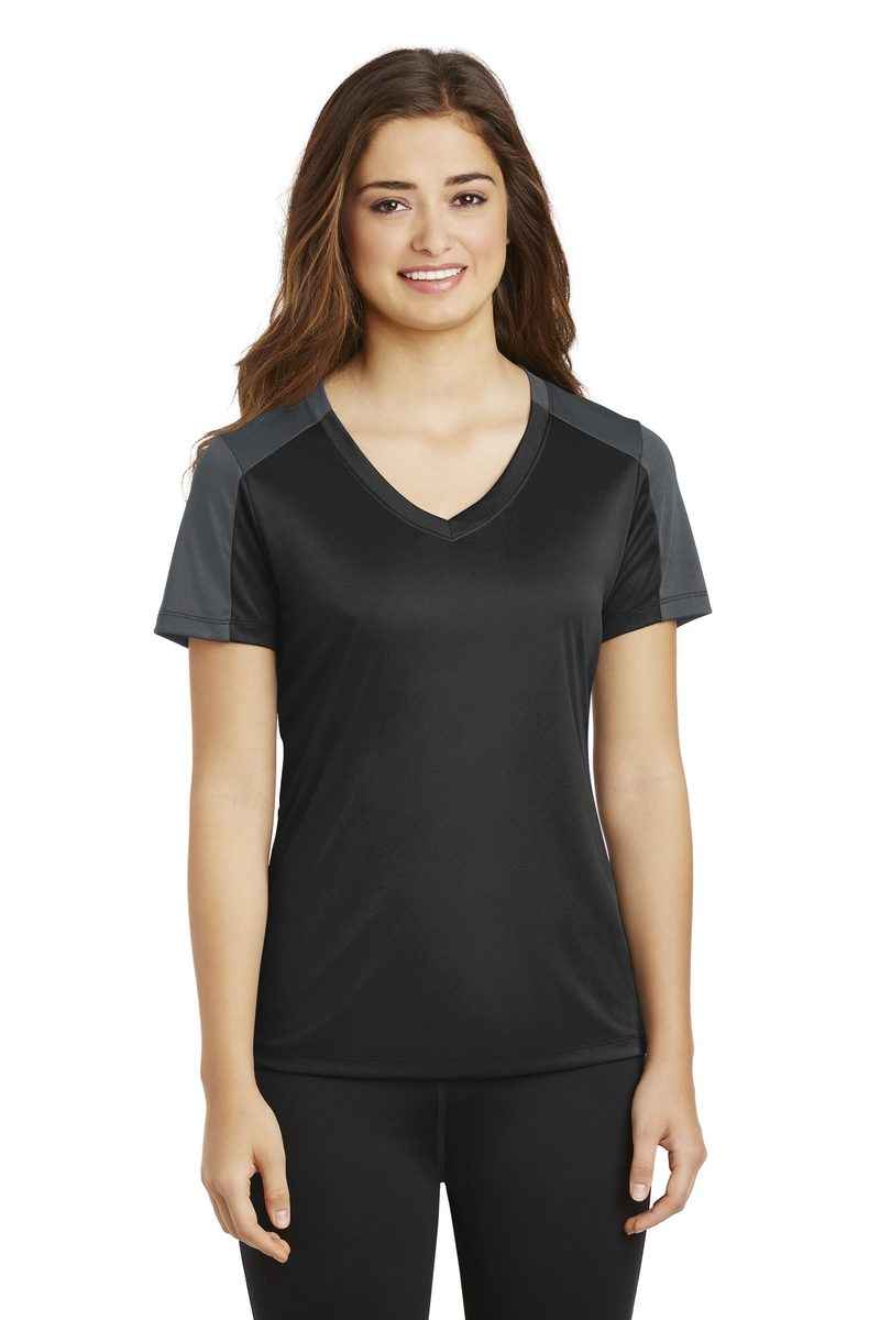 Sport-Tek LST354 - Ladies PosiCharge Competitor Sleeve-Blocked V-Neck Tee
