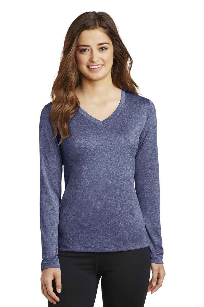 Sport-Tek LST360LS - Ladies Long Sleeve Heather Contender V-Neck Tee