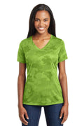 Sport-Tek LST370 - Ladies CamoHex V-Neck Tee