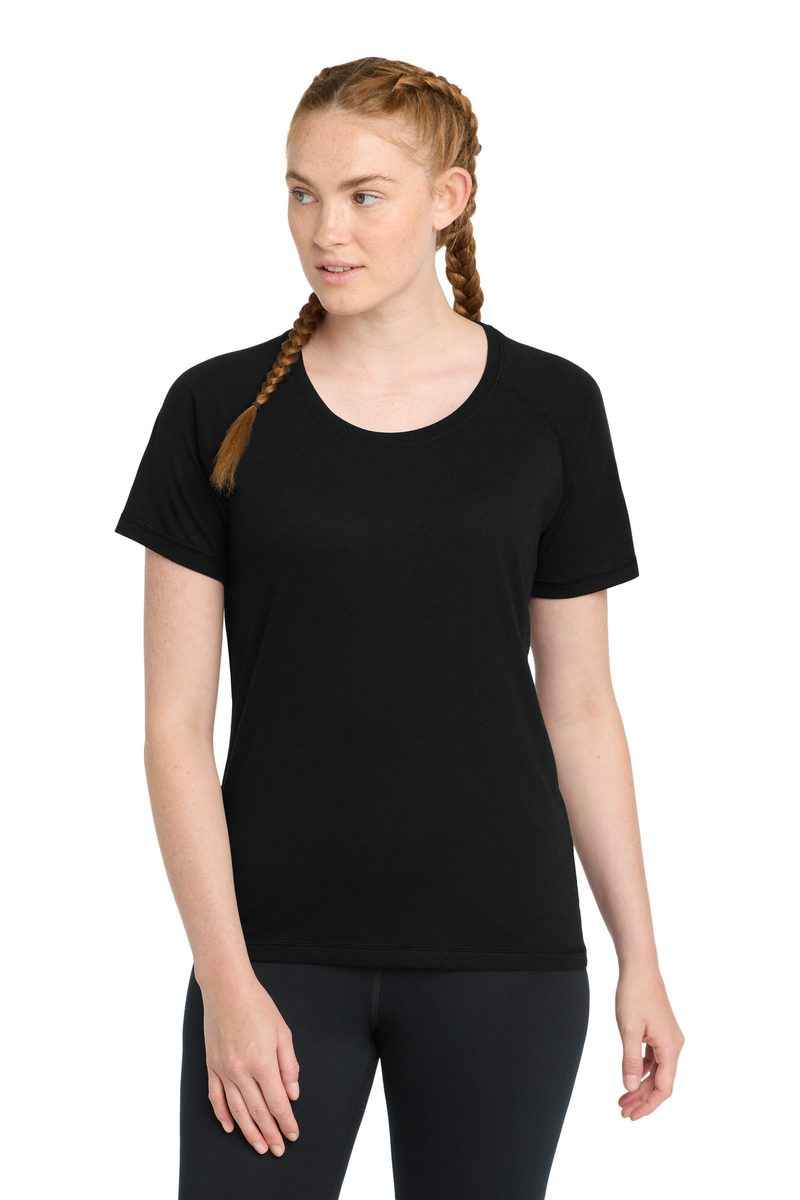 Sport-Tek LST400 - Women's PosiCharge Tri-Blend Wicking Scoop Neck Raglan Tee