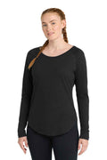 Sport-Tek LST400LS - Women's PosiCharge Long Sleeve Tri-Blend Wicking Scoop Neck Raglan Tee