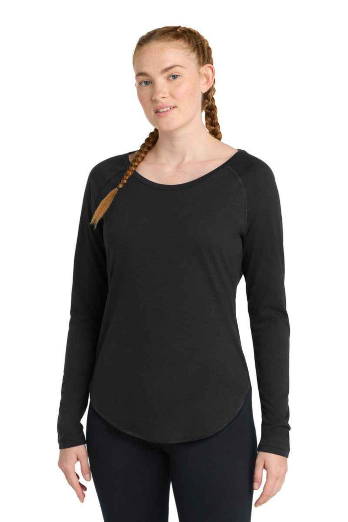 Sport-Tek LST400LS - Women's PosiCharge Long Sleeve Tri-Blend Wicking Scoop Neck Raglan Tee