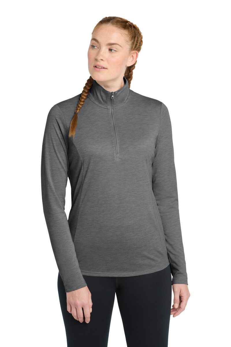 Sport-Tek LST407 - Women's PosiCharge Tri-Blend Wicking 1/4-Zip Pullover