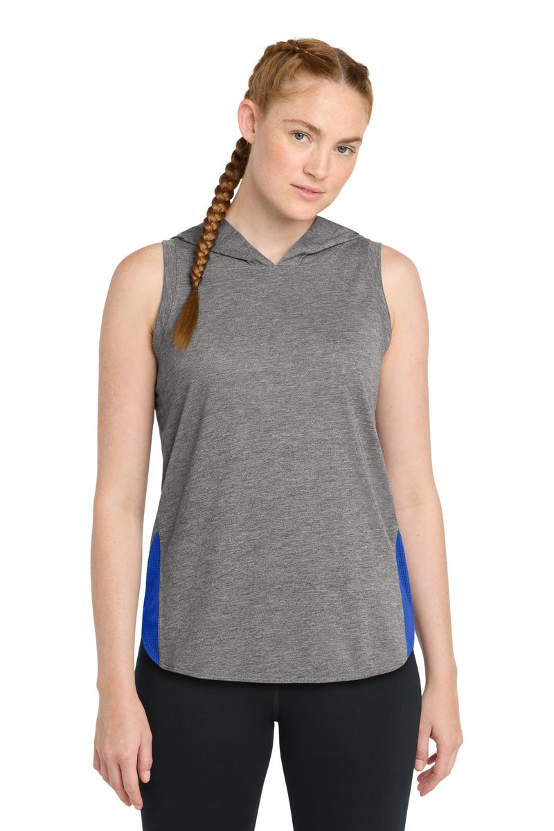 Sport-Tek LST410 - Women's PosiCharge Tri-Blend Wicking Draft Hoodie Tank Sport-Tek