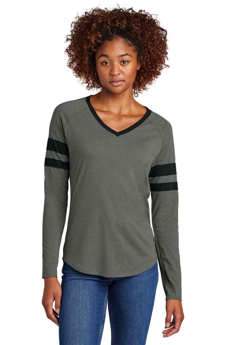 Sport-Tek LST6043 - Women's Halftime Stripe Long Sleeve V-Neck Tee