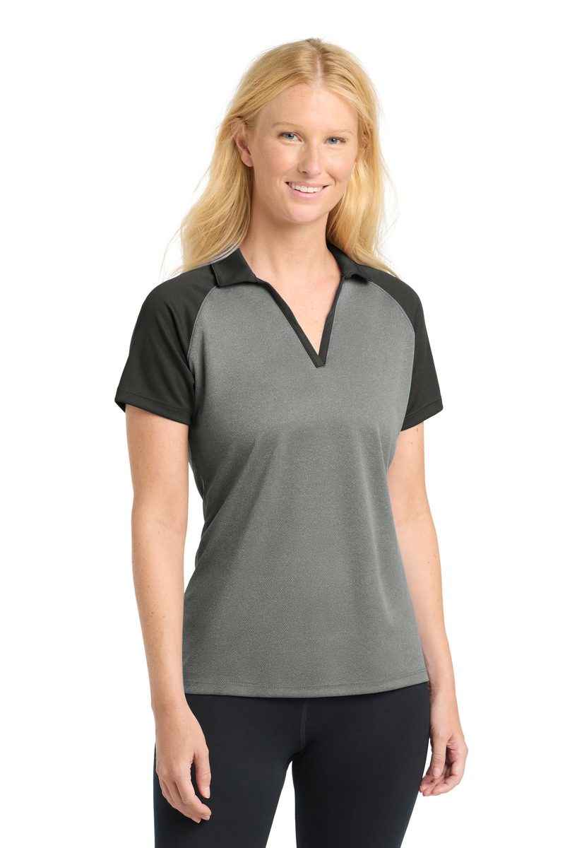 Sport-Tek LST641 - Women's PosiCharge RacerMesh Raglan Heather Block Polo