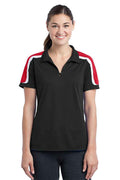 Sport-Tek LST658 - Ladies Tricolor Shoulder Micropique Sport-Wick Polo