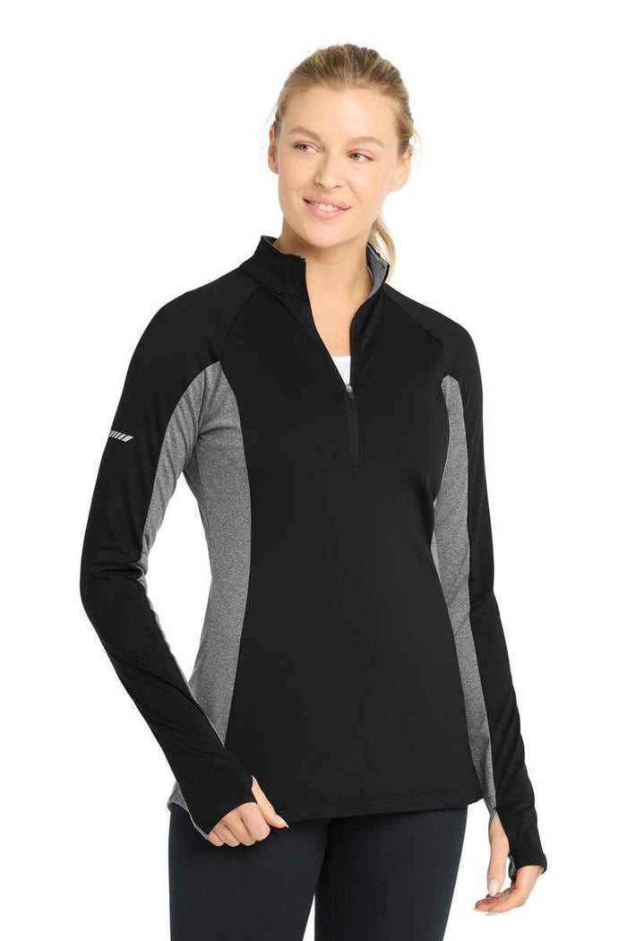 Sport-Tek LST854 - Women's Sport-Wick Stretch Contrast 1/4-Zip Pullover