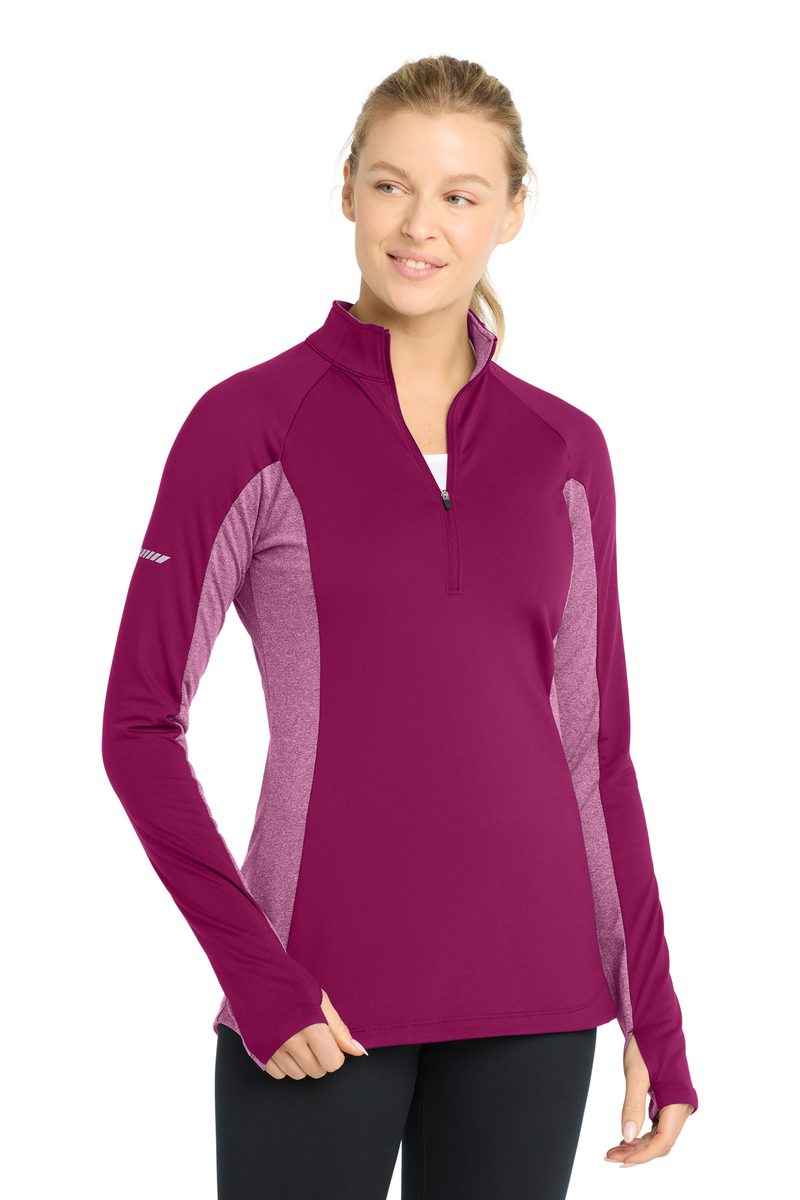 Sport-Tek LST854 - Women's Sport-Wick Stretch Contrast 1/4-Zip Pullover