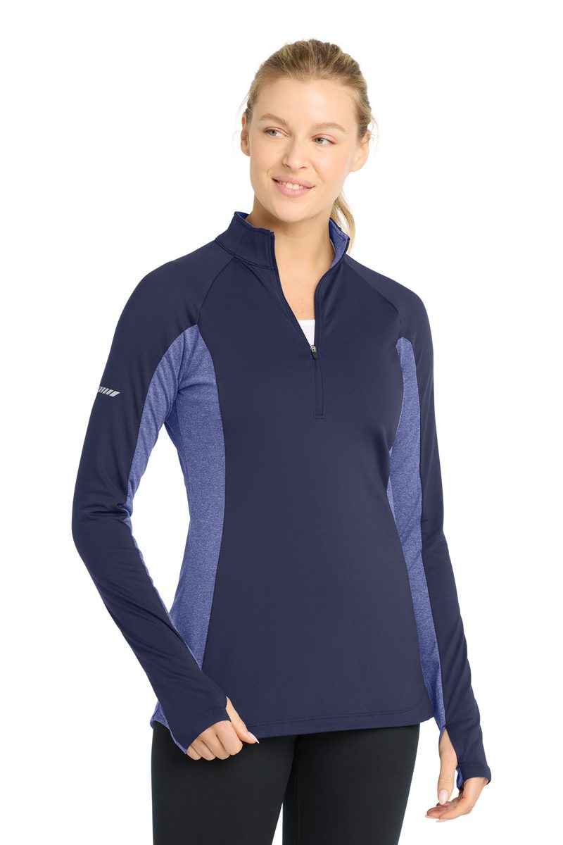 Sport-Tek LST854 - Women's Sport-Wick Stretch Contrast 1/4-Zip Pullover