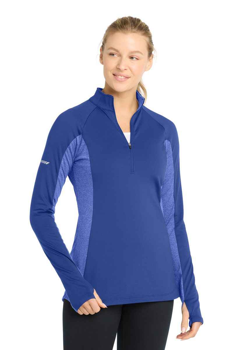 Sport-Tek LST854 - Women's Sport-Wick Stretch Contrast 1/4-Zip Pullover