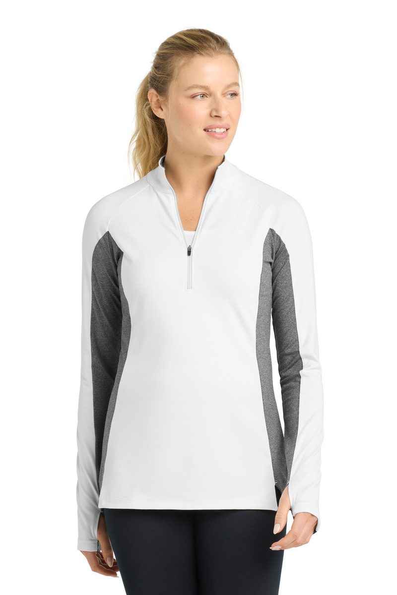 Sport-Tek LST854 - Women's Sport-Wick Stretch Contrast 1/4-Zip Pullover