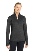 Sport-Tek LST855 - Women's Sport-Wick Stretch Reflective Heather 1/2-Zip Pullover