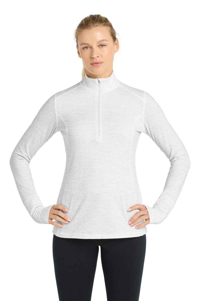 Sport-Tek LST855 - Women's Sport-Wick Stretch Reflective Heather 1/2-Zip Pullover