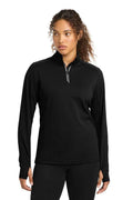 Sport-Tek LST860 - Women's Sport-Wick Textured 1/4-Zip Pullover