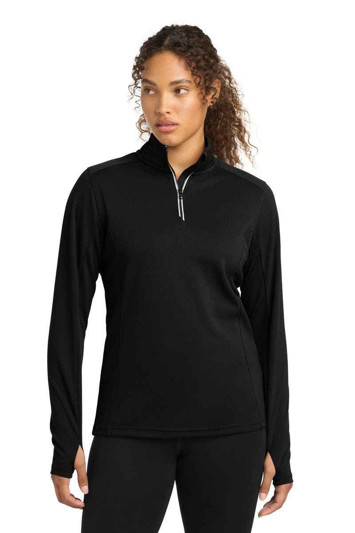 Sport-Tek LST860 - Women's Sport-Wick Textured 1/4-Zip Pullover