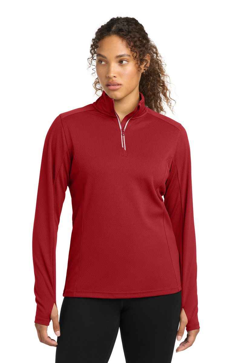 Sport-Tek LST860 - Women's Sport-Wick Textured 1/4-Zip Pullover