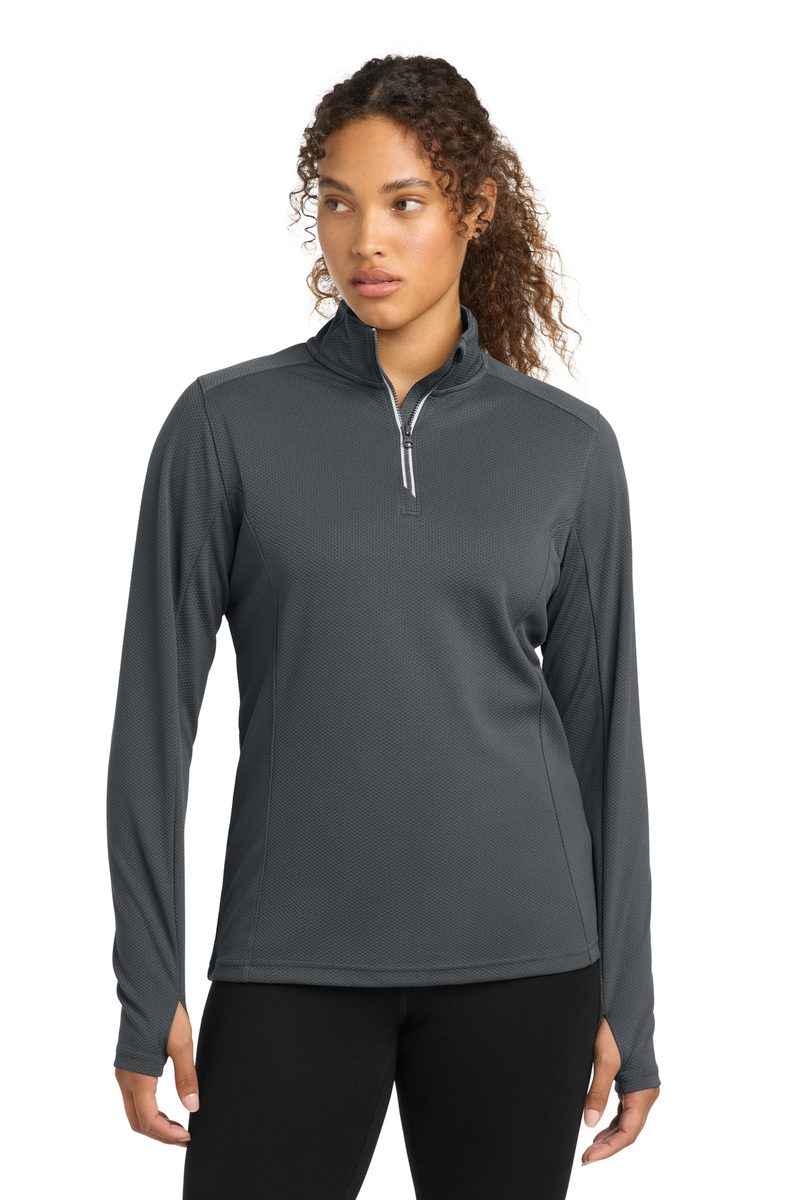 Sport-Tek LST860 - Women's Sport-Wick Textured 1/4-Zip Pullover