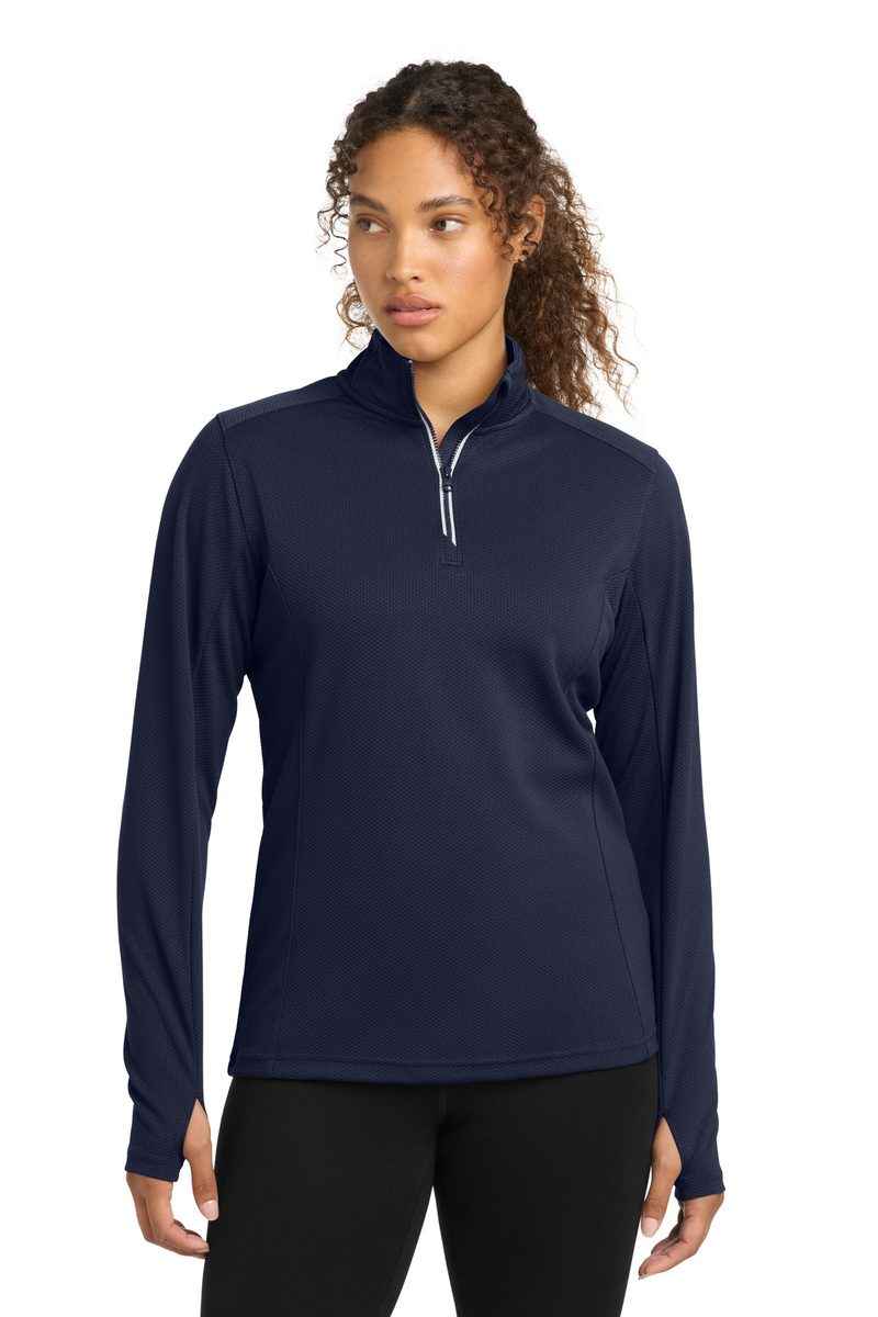 Sport-Tek LST860 - Women's Sport-Wick Textured 1/4-Zip Pullover