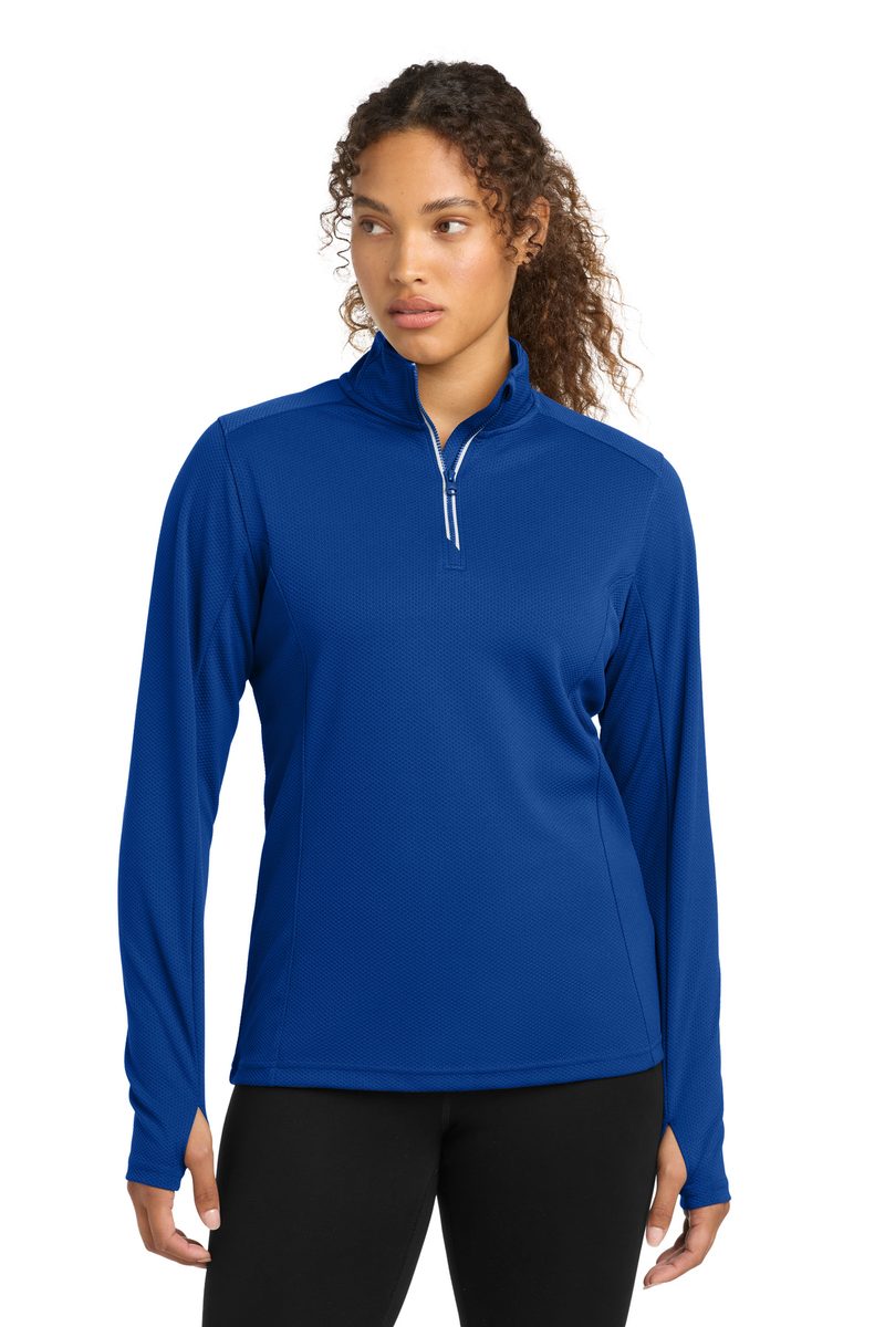 Sport-Tek LST860 - Women's Sport-Wick Textured 1/4-Zip Pullover Sport-Tek