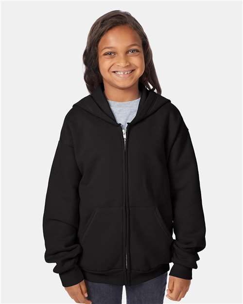 Hanes P480 - Youth EcoSmart® Full-Zip Hooded Sweatshirt Hanes