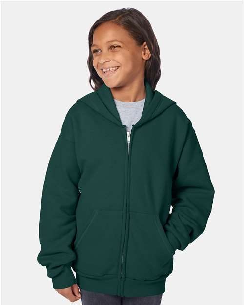 Hanes P480 - Youth EcoSmart® Full-Zip Hooded Sweatshirt Hanes
